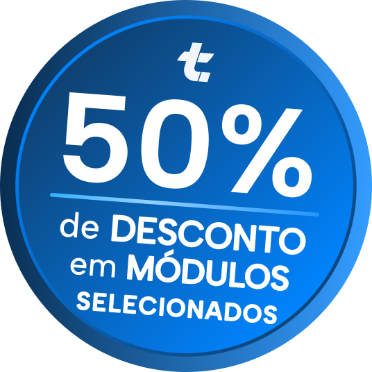 50% de desconto em módulos selecionados